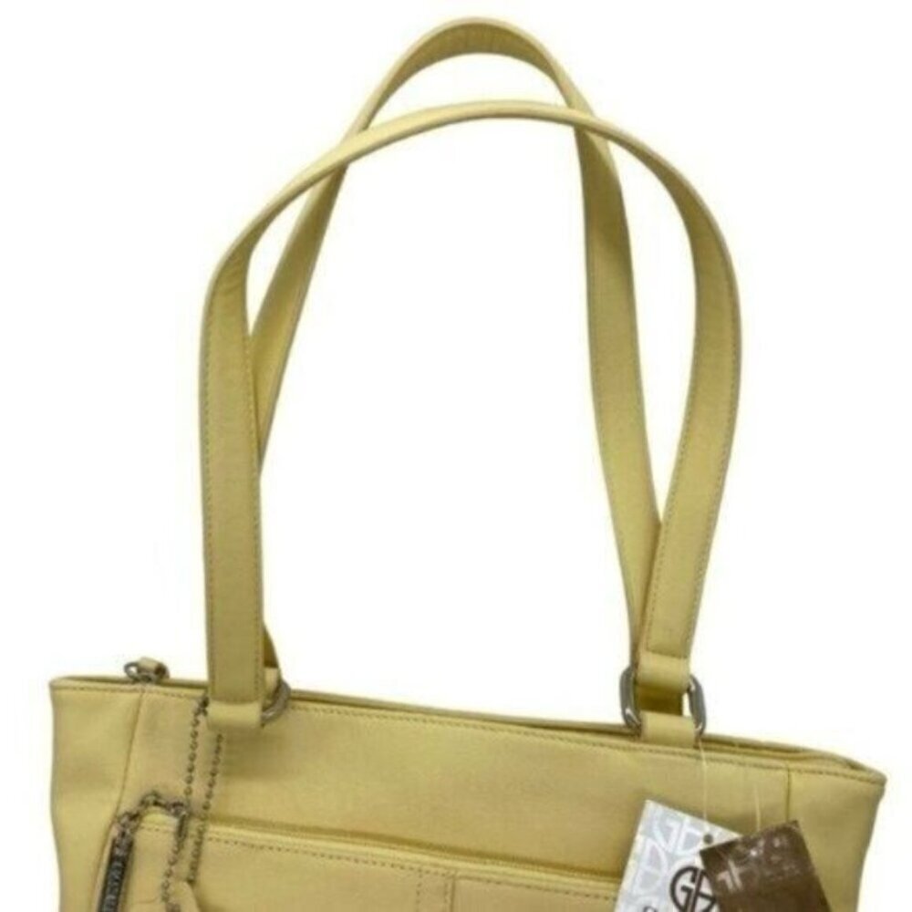 Giani Bernini Nappa Classic Leather Butter Yellow Womens Shoulder Bag - Picture 10 of 13